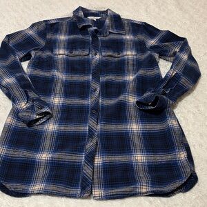 L.L. Bean Blue Plaid Button Down Shirt